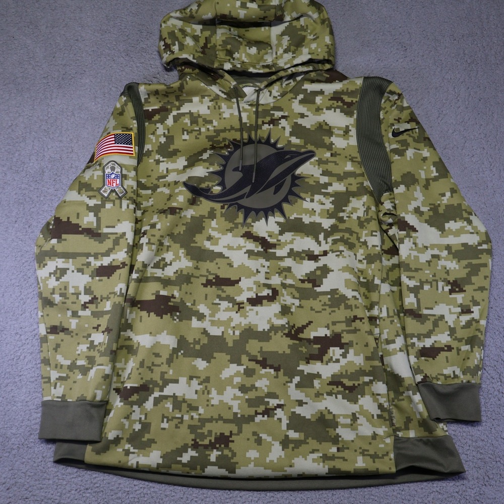 Nike Miami Dolphins Salute to Service Camo Hoodie NFL NKQ6-10P5 Mens XXL
